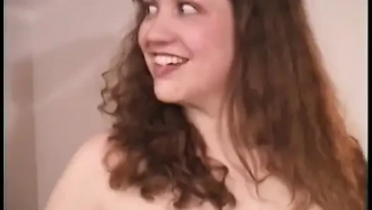 Nasty brunette slut with big tits gets her face fucked