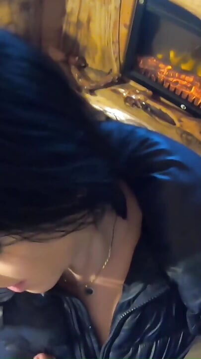 Deepthroat in Camel Toe Leggins and Down Jacket