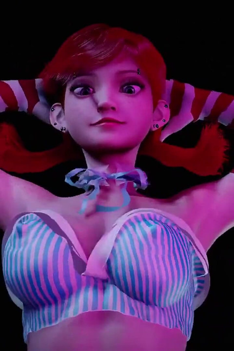 Red head girl with pigtails dancing : 3D Hentai