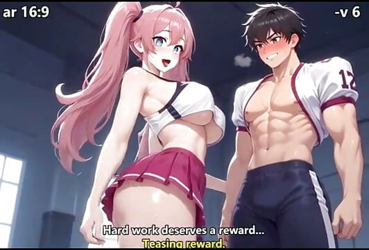 Nach dem großen spiel sexy college-cheerleaderin geben fick-belohnung, um kapitän-animation