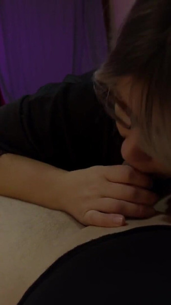 Unforgettable moment from "The stepmother sucks off her stepson and swallows his cum so that he doesn't get angry with her"