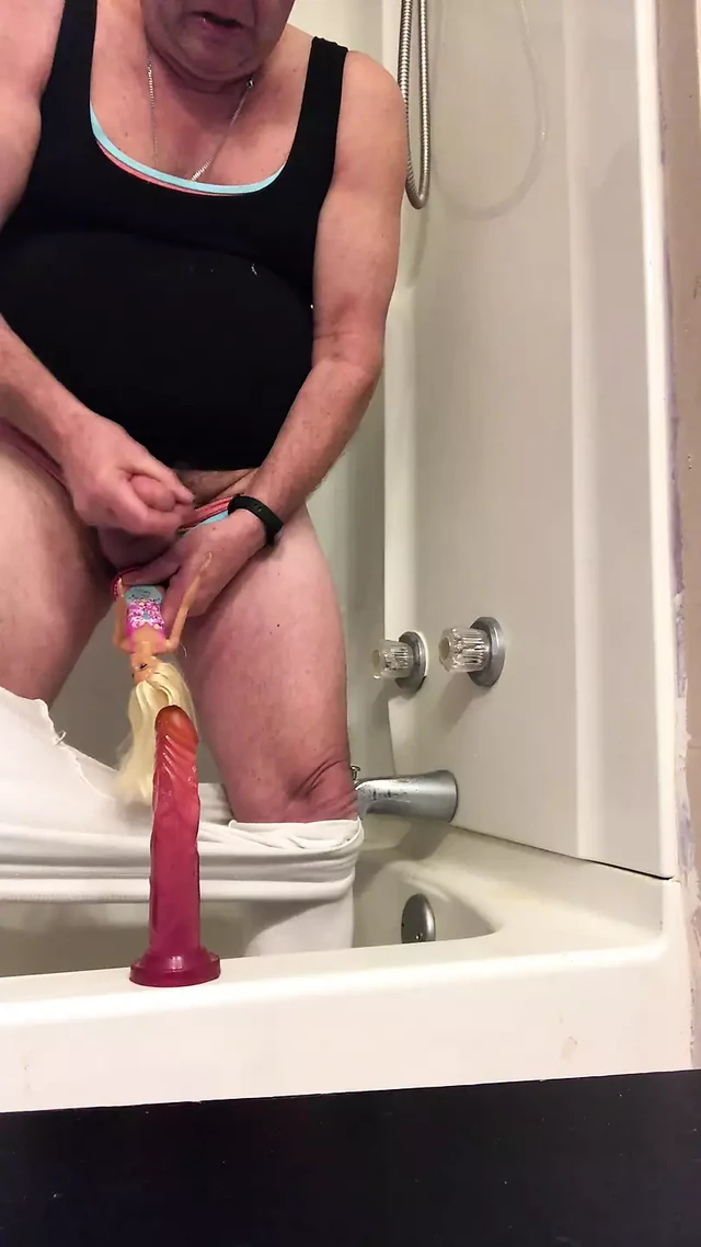 Cum cleanup on Barbie