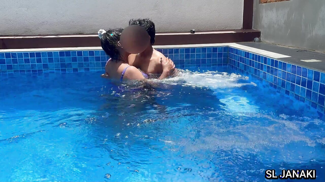 Desi Couple Risky Andawater Pool Sex - Underwater Milk Press Boobs, Doggy Fuck & Cum in Mouth