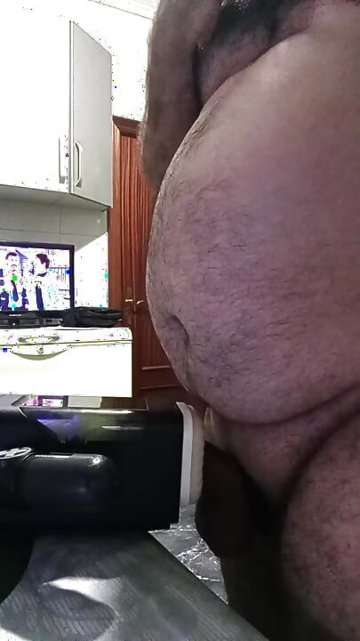 Handsome Mature Chubby with Big Fat Cock Fucking My Sex Machine Until I Cum Inside