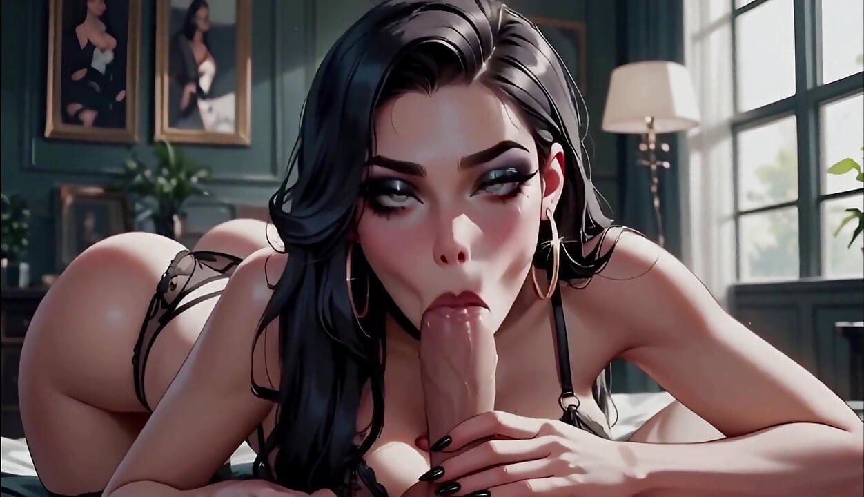 Awek Goth Victoria menghisap & berkongkek di mansion Ai