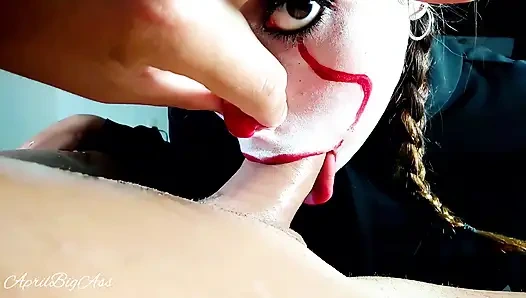 Halloween, IT is addicted to cock and cum, she "swallows everything" 2-3