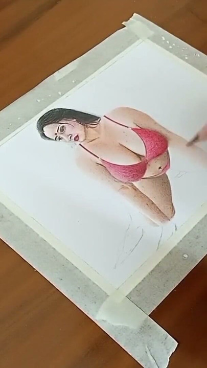 Sztuka Erotyczna albo Rysunek Gorącej Seksownej Desi Indyjskiej Milf Bengali Bhabhi albo Kobiety Rżniętej na Zewnątrz | Clip 1