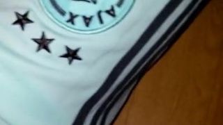 I w adidas - krótkie spodenki piłkarskie Ajax jasnoniebieskie z ciemnoniebieskim st
