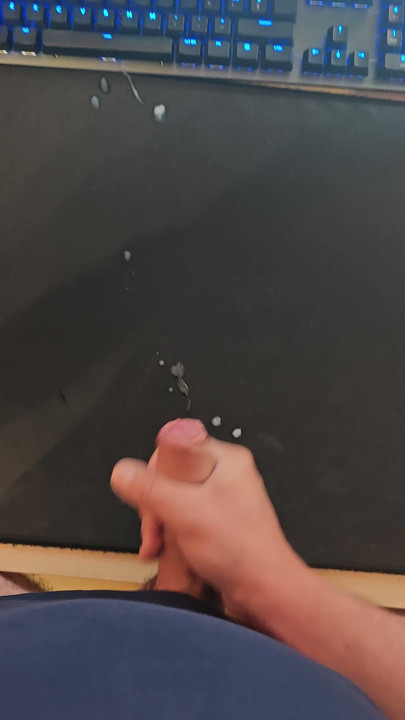 Young horny man quick masturbation at home cum