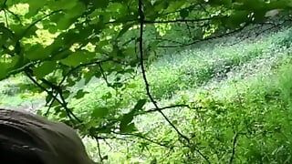 Amateur crossdresser Kellycd2022 sexy milf out in the woods in white pantyhose