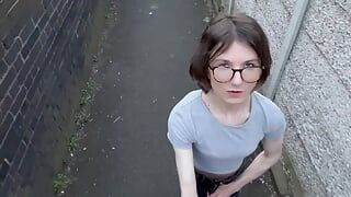 Risky Public Alleyway Gets My Trans Cock Hard and Ready for Sucking
