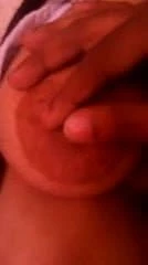 Playing with big round Indian desi boob