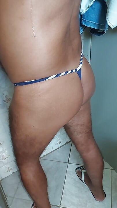 Ladysilva masturbating in the bathroom in sexy bikini