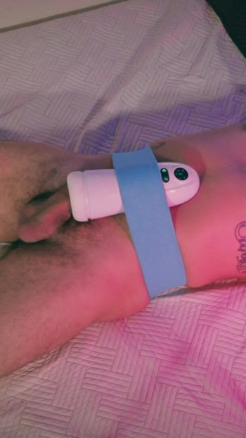Iconic moment from "Big Dick Daddy Camilo Brown Hot Handsfree Cum Inside Automatic Toy"