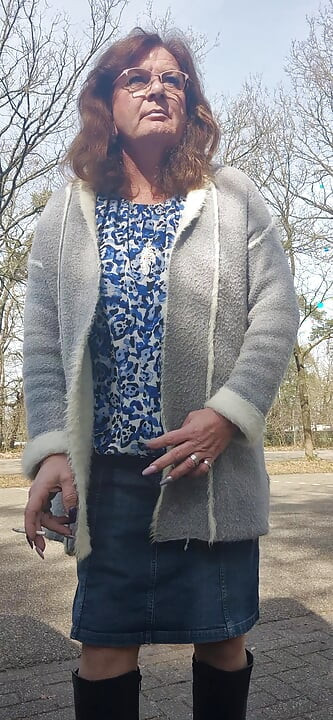 Enjoying a cigarette outside