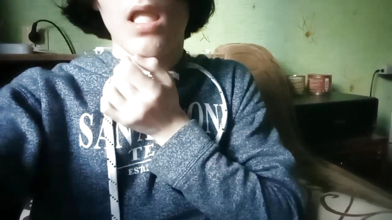 femboy plays with chicken eggs and puts them in mouth