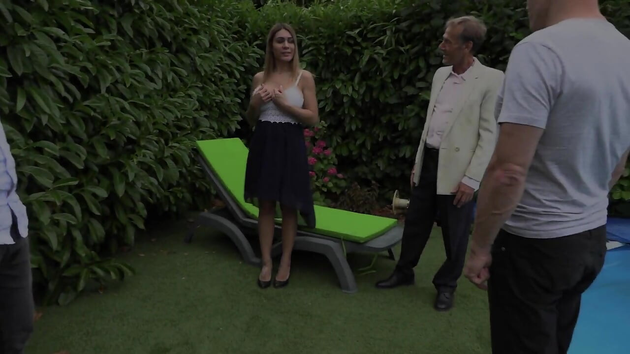 Busty French MILF in Garden Foursome