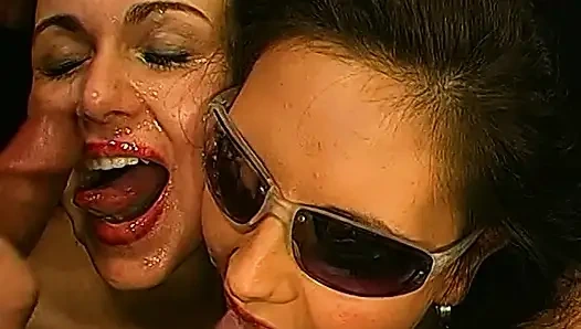 Ggg - Slutty Babes Blindfold Suck and Fuck Cum Guzzling Orgy