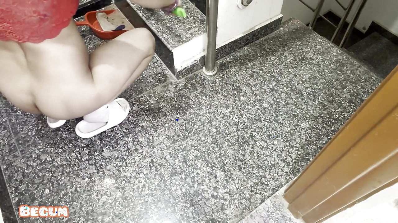 After Holi Festival Cleaning Color and Cum of Bhabhi