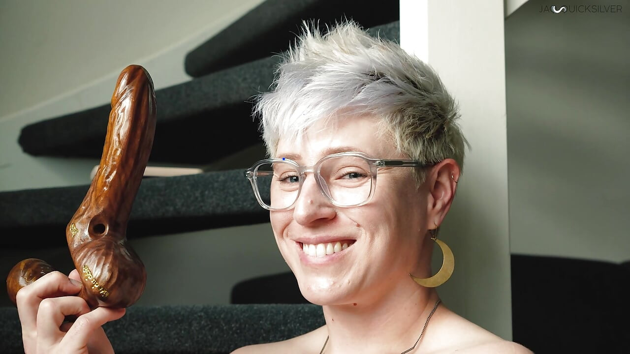 Nonbinary Babe Jaq Quicksilver Seduces You with Hard Wood Strapless Dildo - Queer Alt Strapon Immersive Roleplay