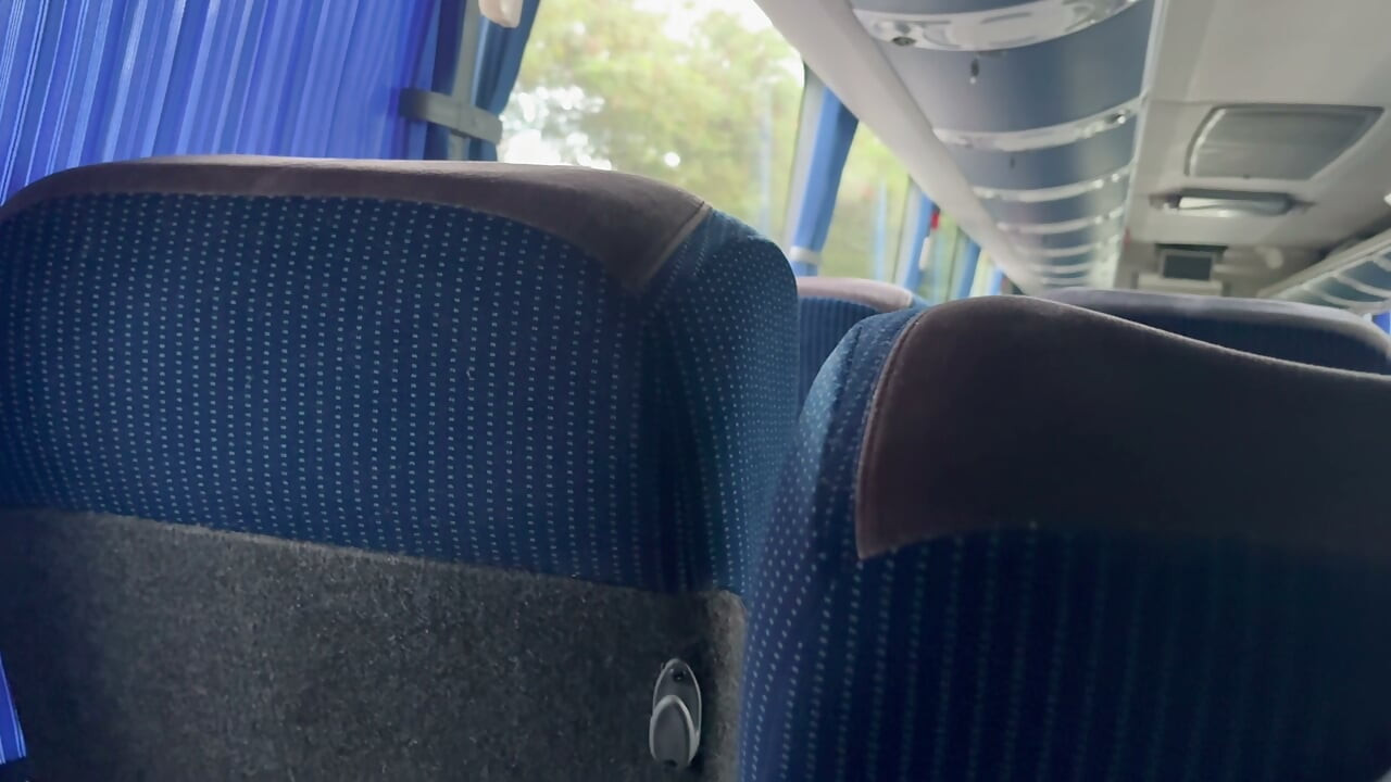 Teen Road to jerkoff and fingering pussy with in service bus