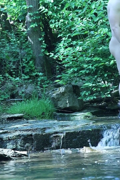 Flexing by the Waterfall, Trying to Sneak a Little Private Moment…