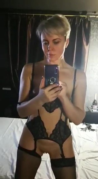 My beautyfull wife dancing in front of the mirror