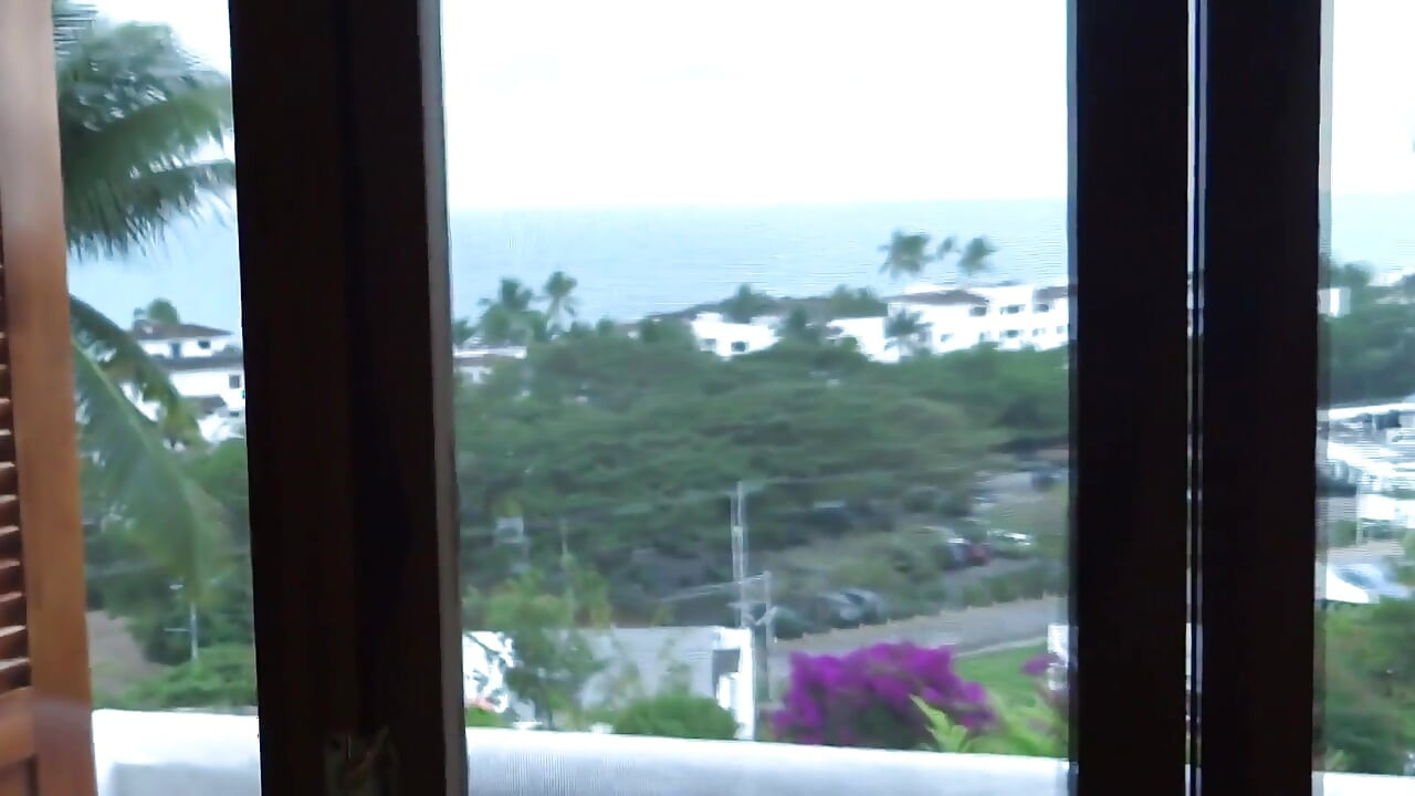 Beach mature shows off for 18 year old stepson to jerk off