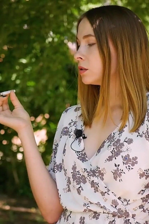 Evgeniya Is Smoking Strong 120mm Cigarette