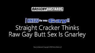 Jock heterosexual crede că sexul raw Gay Butt este Gnarley