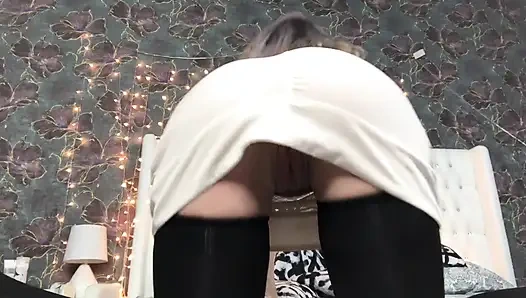 from top to bottom naked I will sit on your face with my hairy pussy