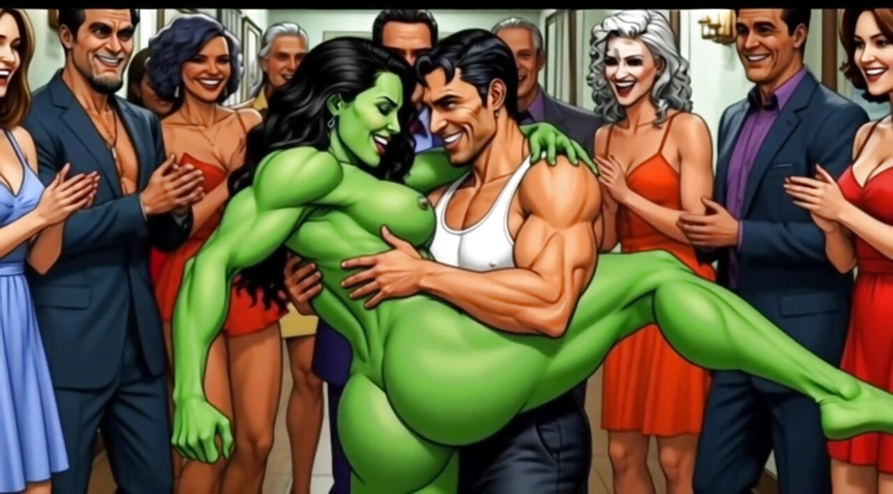 섹시한 She-hulk 누드. 만화