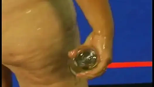 An oiled hairy BBW fucks with her fucker