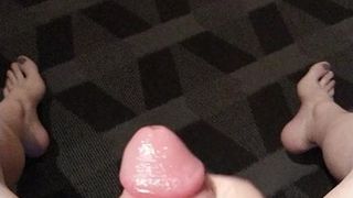 Hotel slow-mo stroking cumshot