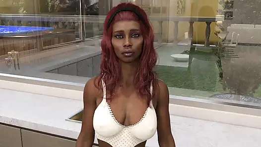 Rumah nenek: cewek kulit hitam seksi selingkuh dari suaminya saat dia lagi nonton tv ep 61