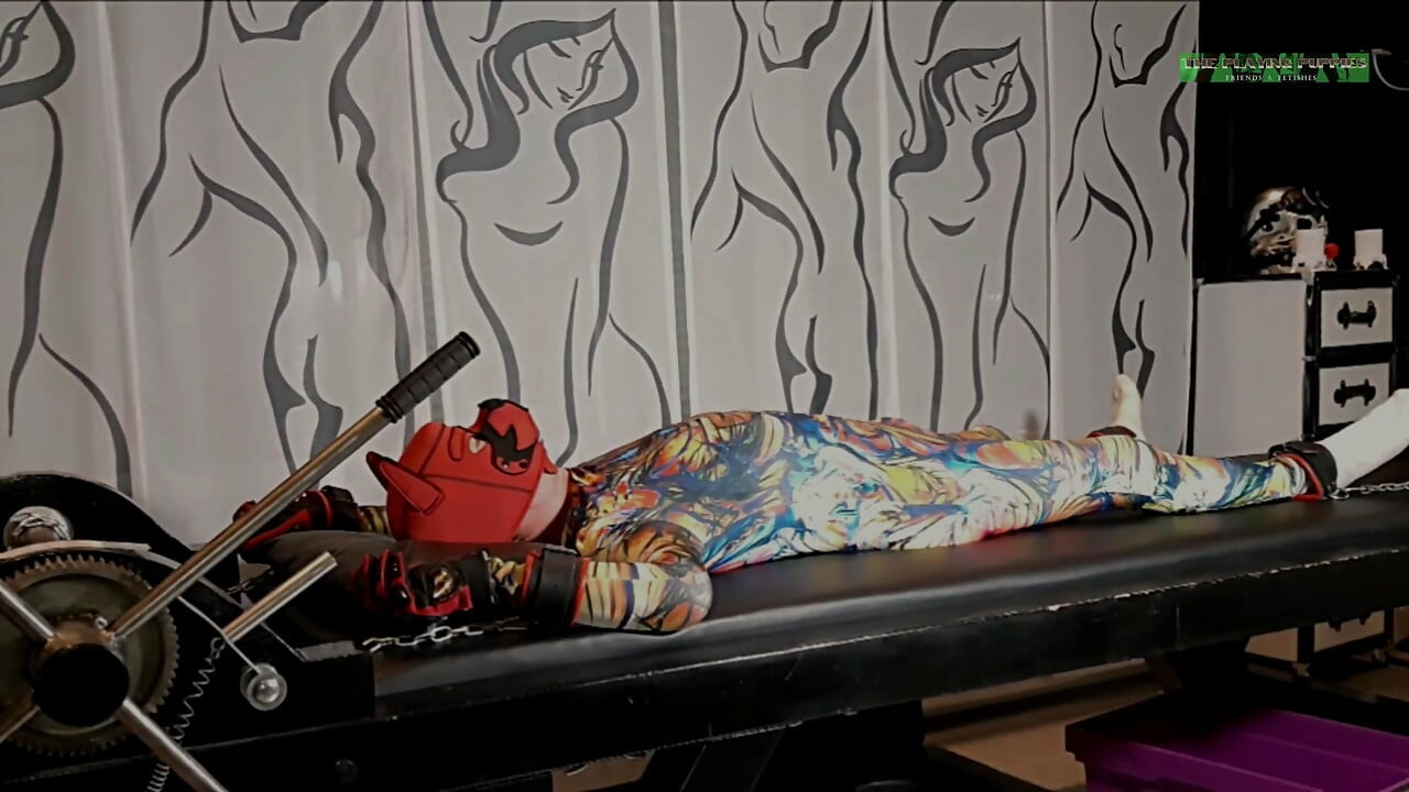 Playing Puppies on the Rack Bondage Cock Teasing Photoshoot