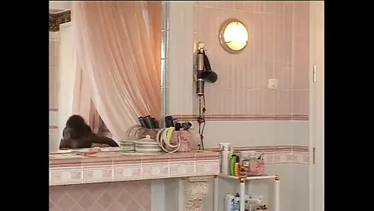 Busty Black Housekeeper Fucked and Cummed on Face by Huge White Cock