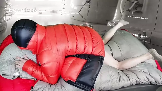 Humping Huge Overfilled Down Jacket Until Cum