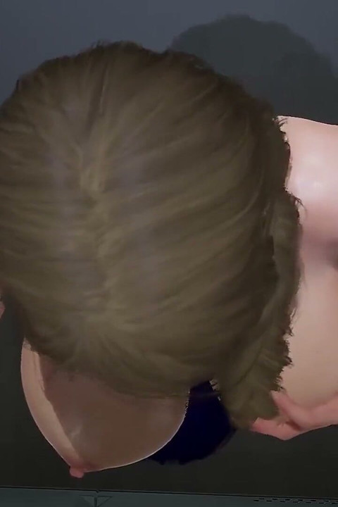 Rondborstige milf krijgt haar kutje staand opgegeten door een dorstige jonge lesbienne: 3D-porno