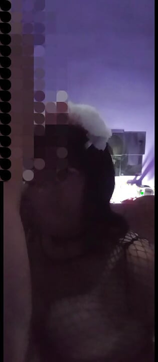 Shemale slut sucks cock in the early morning alone in her room