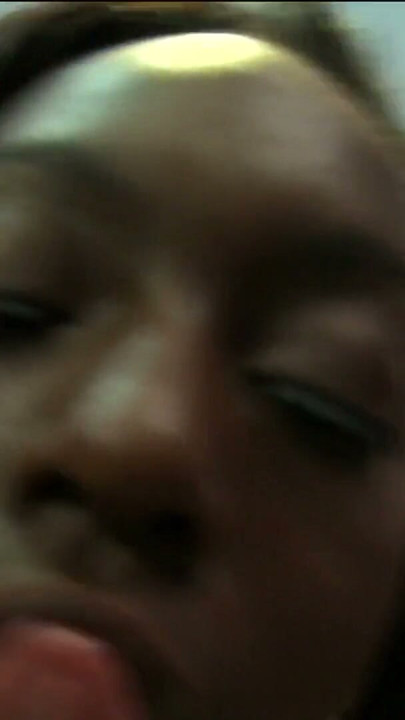 Black babe with an amazing ass tastes a long white cock | Clip 3