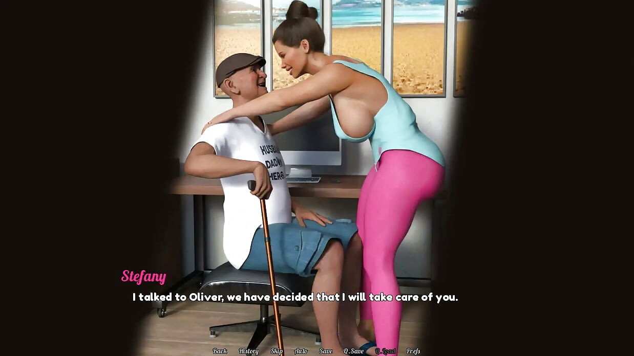Perfektes hausfrau-gameplay - rollenspiel -cuckold- Ehefrau neckt stiefvater in Yogahosen ohne höschen