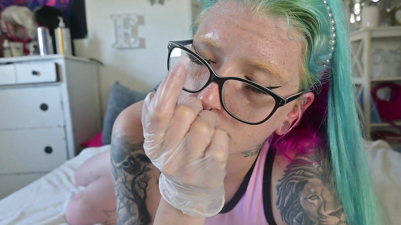 Girlfriend's Gloved Body Sniffing
