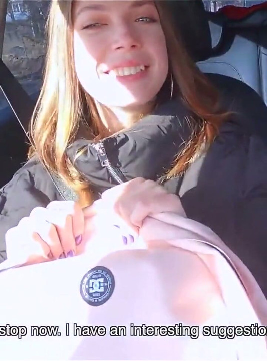 Real Russian Teenager Hitchhiker Girl Agreed to Make Deepthroat Blowjob Stranger for Cash and Swallowed Cum - Mihanika69 and Mic