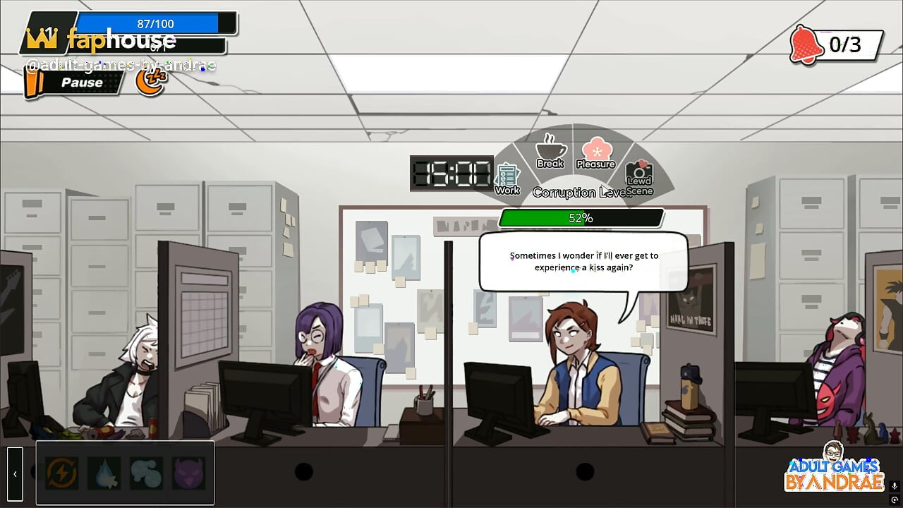เกมเพลย์ผีหญิงเป็นใหญ่ ตอน 1 - ช่วยตัวเองในที่ทํางาน