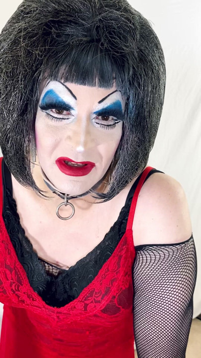 Drag Queen Sissy in Heavy Makeup needs a Man....