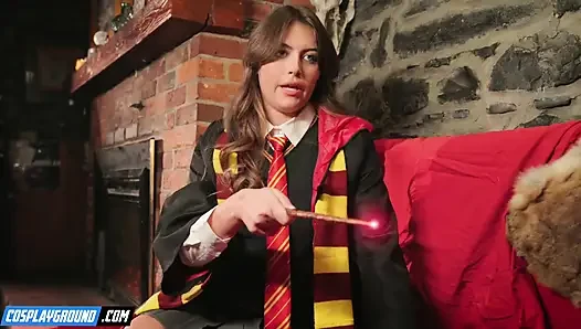Selina Bentz as Hermione and Audrey Reid as Moaning Myrtle Take Turns on a Lucky Wizard's Hard Cock - Harry Potter Porn Parody