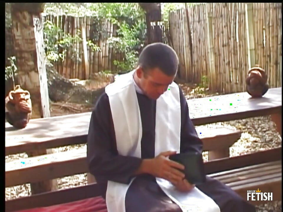 Dirty older priest fucks anally a twink gay outdoor