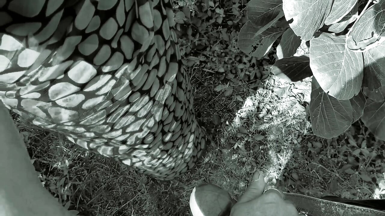 Heiße tante fickt muschi im wald-doggystyle