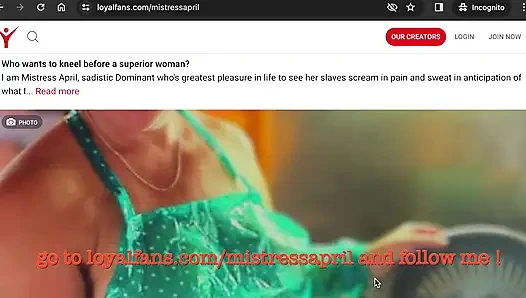 Dominatrix sahibe April - sidik fahişesi